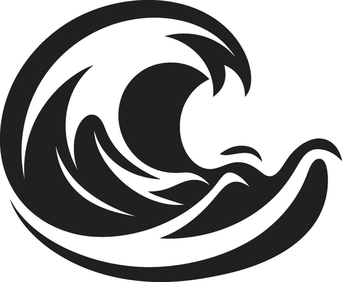 still Tide minimalistisch Welle Emblem Design Ebbe und fließen Wasser Welle Symbol Vektor