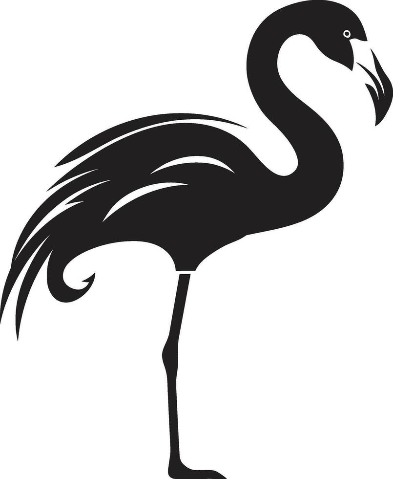 Rosa Majestät Flamingo Emblem Design tropisch Eleganz Vogel Emblem Vektor Symbol