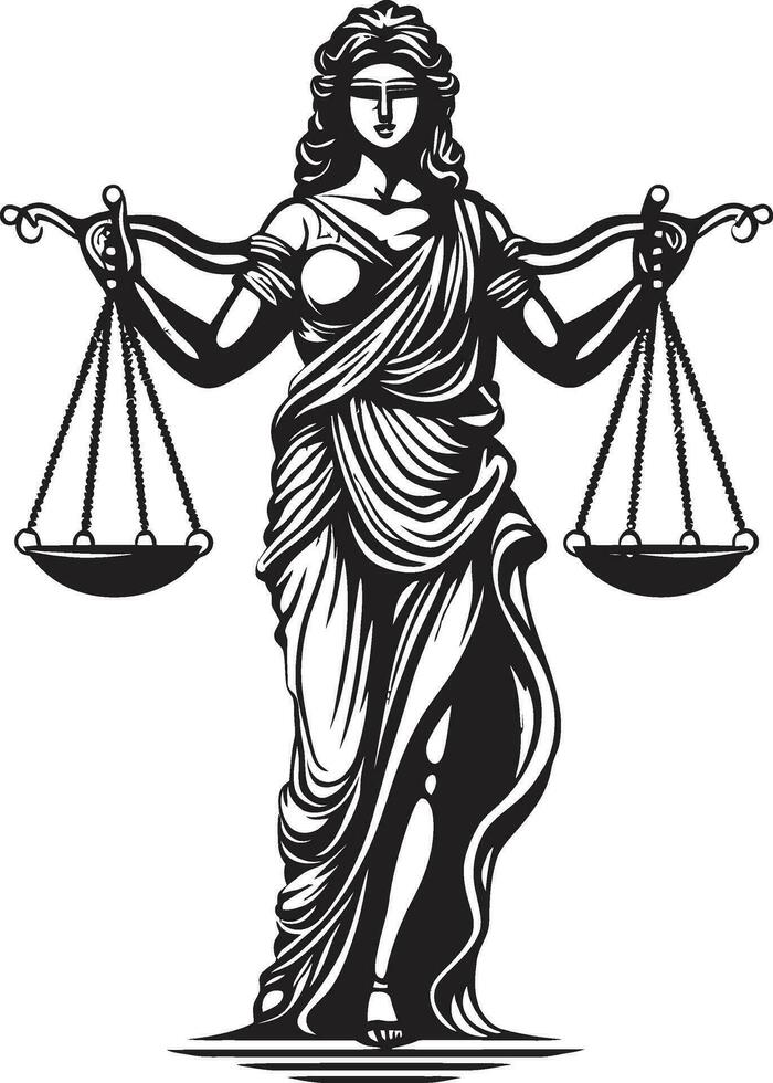 etisk rättvisa lady av rättvisa logotyp rättslig nåd rättvisa lady vektor