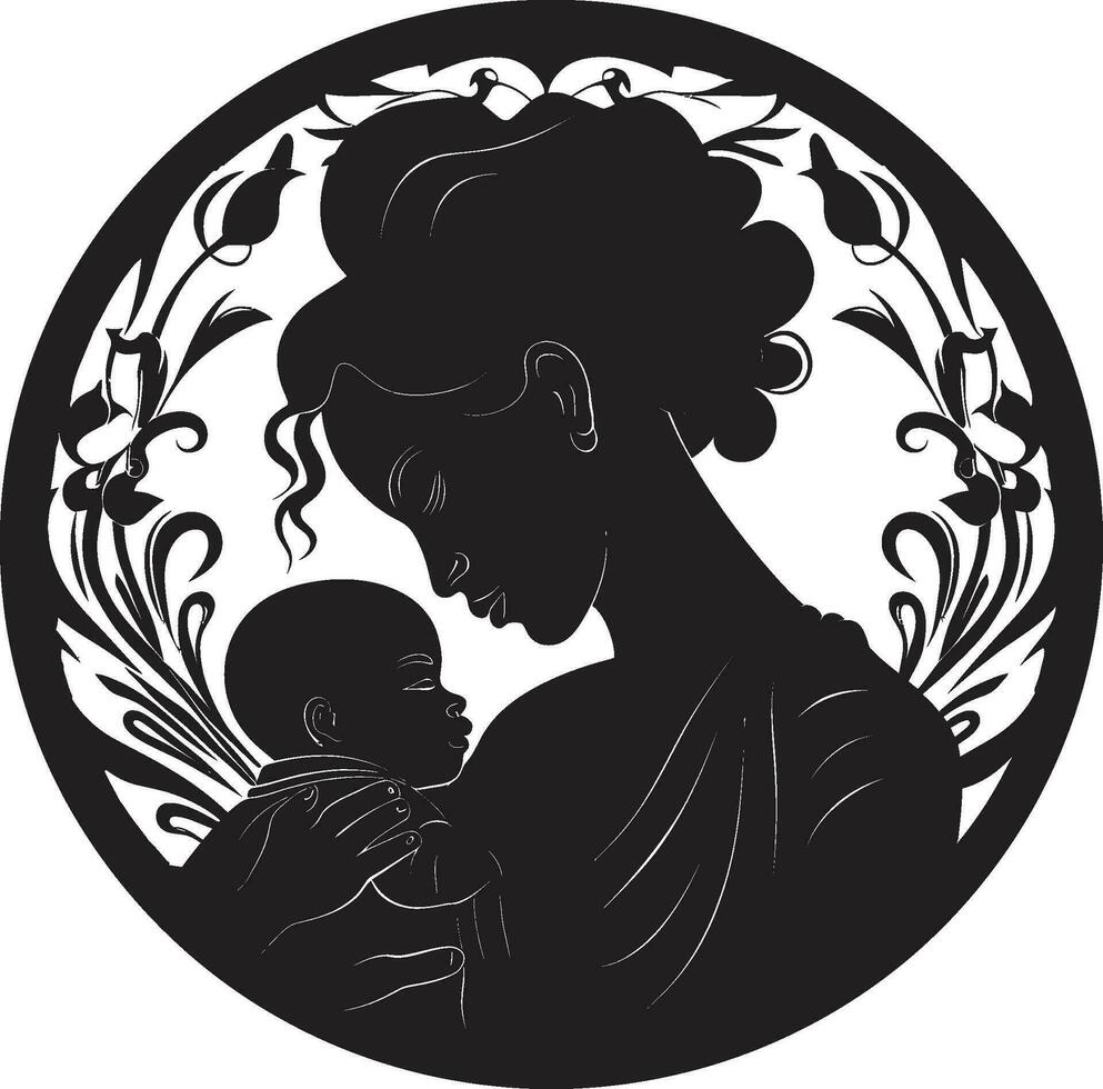 anbud ties mödrar dag emblem ovillkorlig vård kvinna och barn vektor