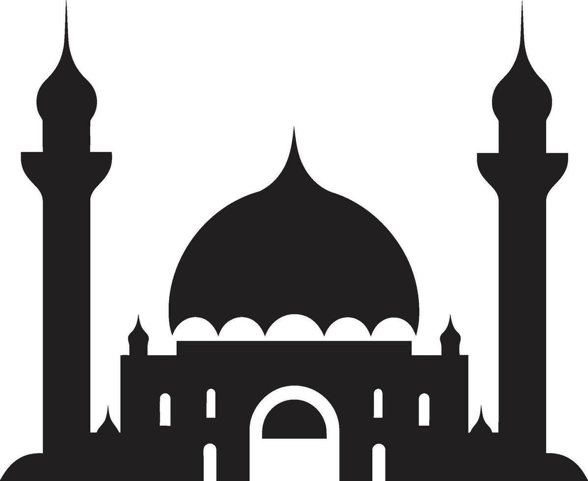 aufwendig Oase emblematisch Moschee Design islamisch Wunder Moschee ikonisch Emblem vektor