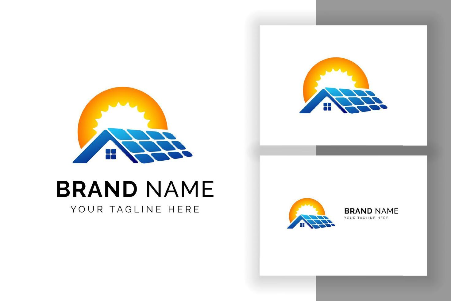 Sonne Solarenergie Logo Design-Vorlage. Solarpanel-Tech-Zeichensymbol vektor