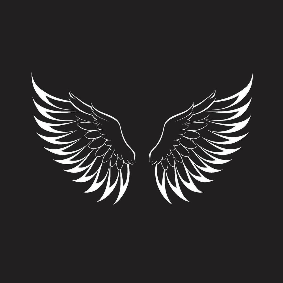 anmutig Wächter Engel Symbol Vektor Cherubim Charme Logo Vektor Flügel