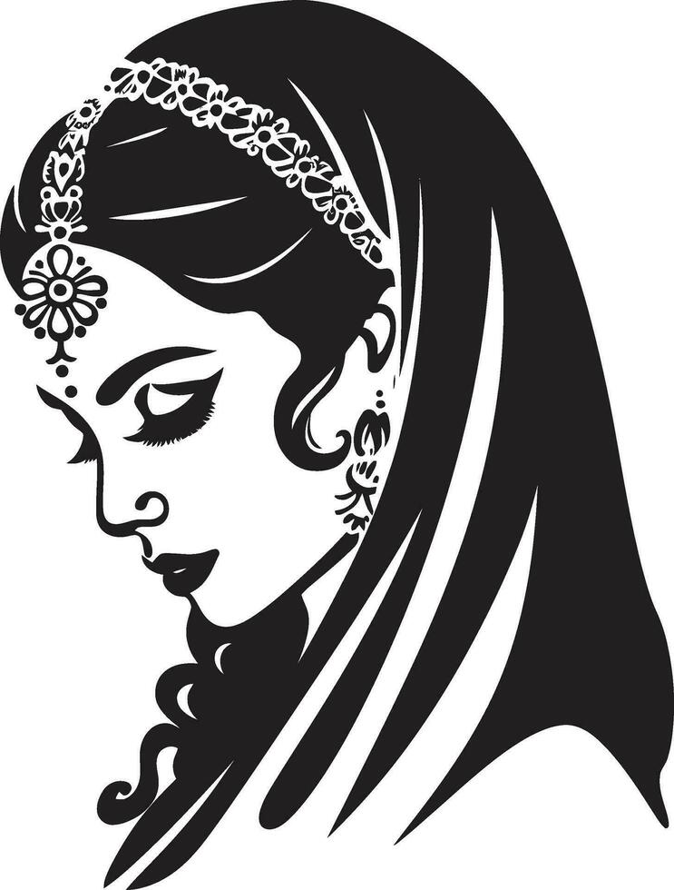 zauberhaft dulhan Hochzeit Frau Vektor Regal Rajkumari Braut Logo Symbol