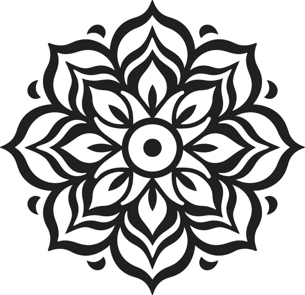 Harmonie Heiligenschein Logo von Mandala Design heiter Symmetrie Mandala Vektor Emblem