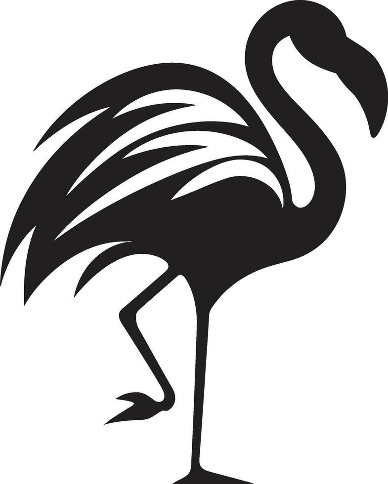 majestätisch Fuchsie Flamingo Logo Vektor Illustration tropisch Ruhe Vogel Emblem Vektor Design