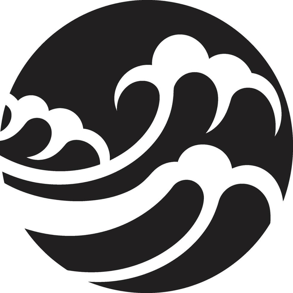 Welligkeit Rhythmus minimalistisch Logo Vektor Küsten Kurve Wasser Welle Emblem Design