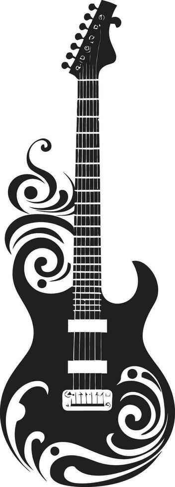 harmonisk arv gitarr ikon design ikon rytmisk resonans gitarr logotyp vektor illustration
