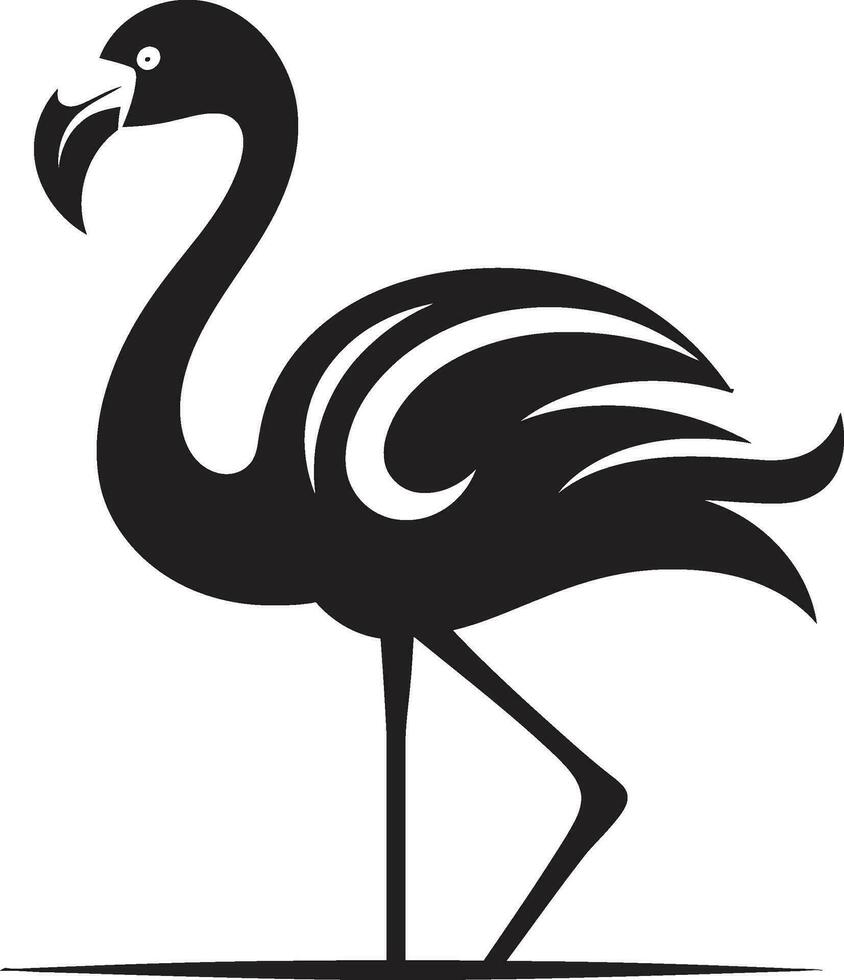 tropisch Eleganz Vogel Emblem Vektor Symbol Koralle Flair Flamingo Symbol Logo Design