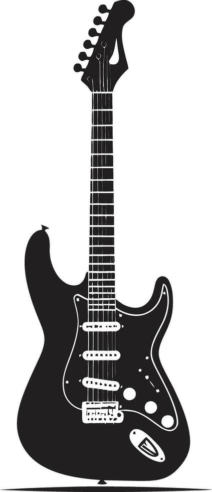 harmonisch Oase Gitarre Emblem Vektor Serenade Stil Gitarre Logo Vektor Illustration