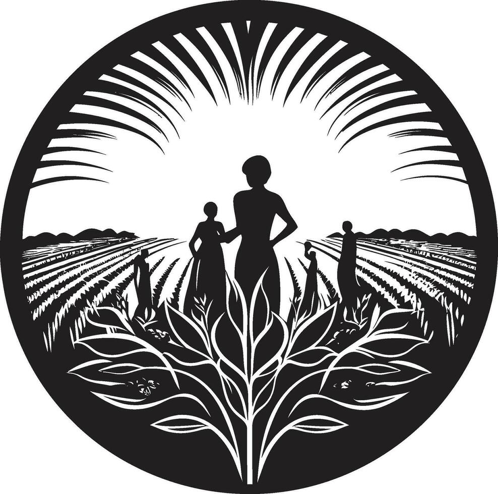 Gehöft Symbol Landwirtschaft Logo Vektor Design Ernte Erbe Landwirtschaft ikonisch Emblem