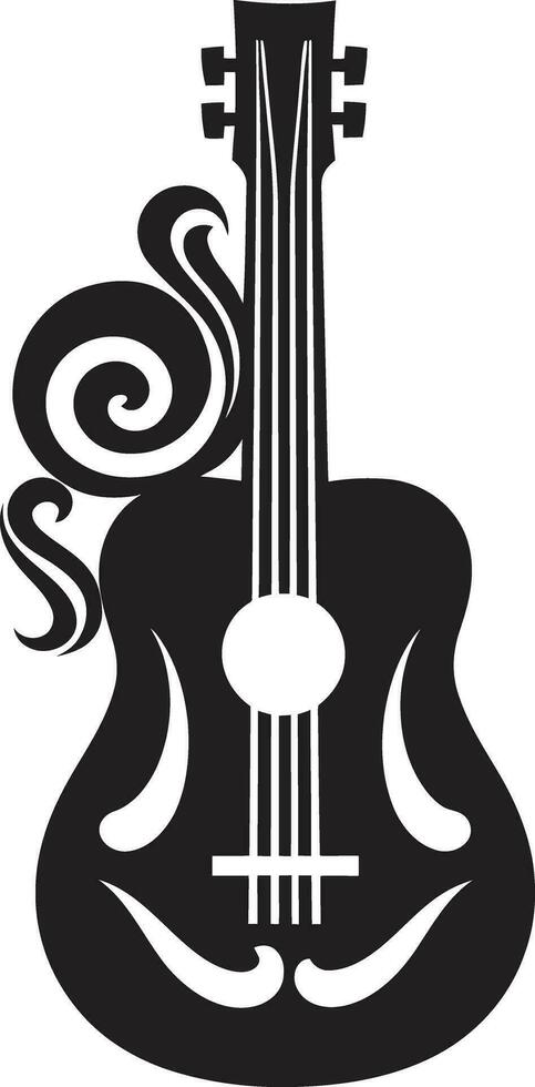 rhythmisch Träumereien Gitarre Logo Vektor Kunst Laubsägearbeit Fantasie Gitarre Symbol Design Symbol