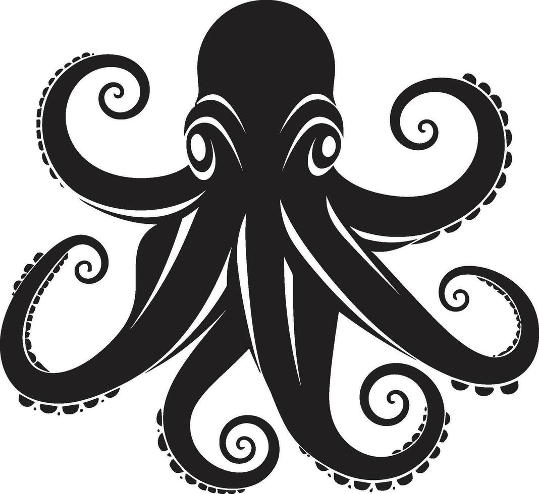 lugn suger logotyp vektor ikon oceanisk överflöd bläckfisk emblem design