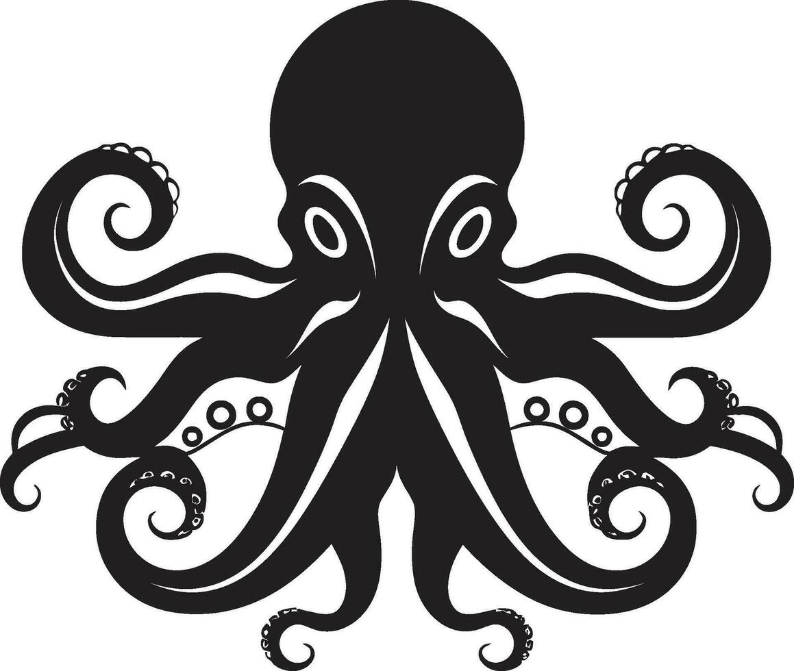 oceanisk orakel logotyp vektor ikon vatten- estetik bläckfisk emblem design