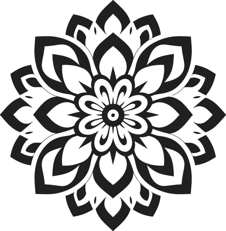 heiter Symmetrie Mandala Vektor Emblem spirituell wirbelt ikonisch Mandala Logo