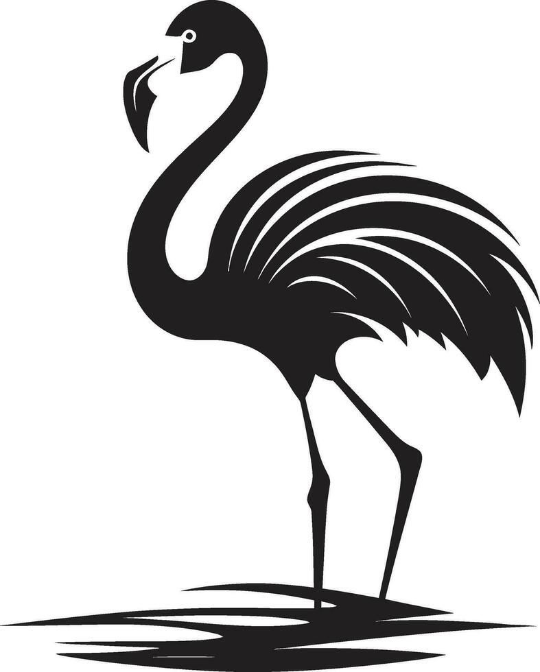 Fuchsie gefiedert Flamingo Logo Vektor Kunst Flamingo gedeihen Vogel Emblem Vektor Design