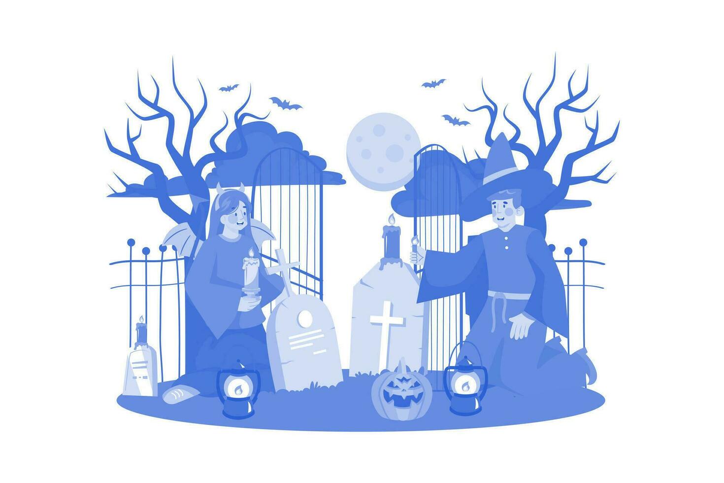 Lycklig halloween illustration begrepp på vit bakgrund vektor