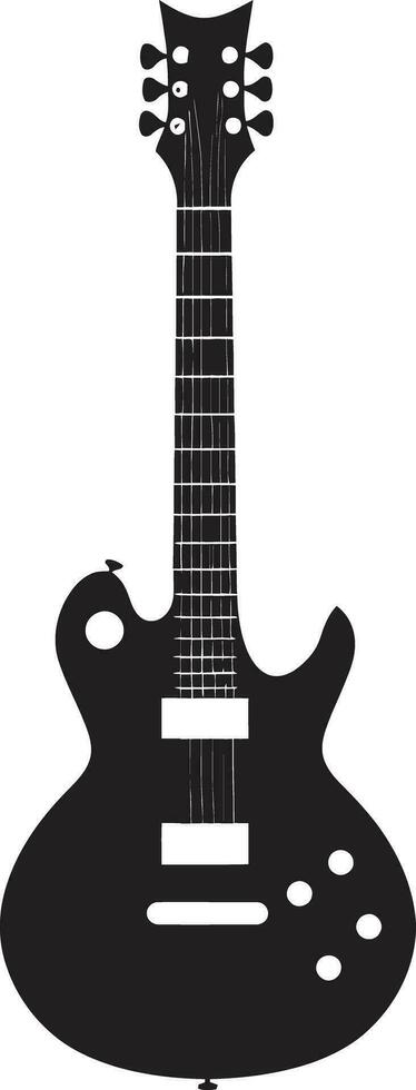 Griffbrett Verschmelzung Gitarre Logo Vektor Kunst Melodie Montage Gitarre Emblem Design