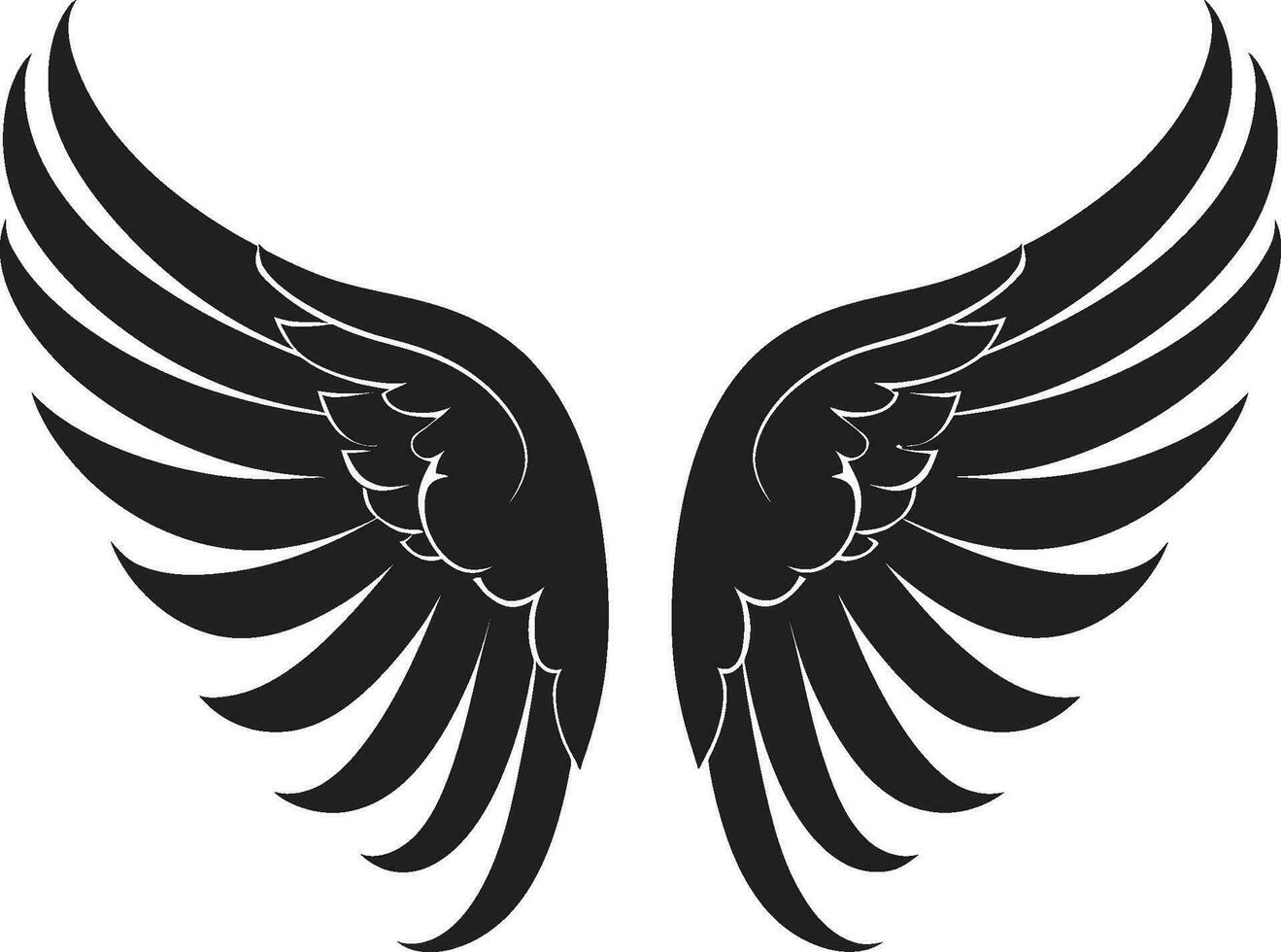 Cherubim Charme Flügel Symbol Design himmlisch Gefieder Logo von Engel Flügel vektor