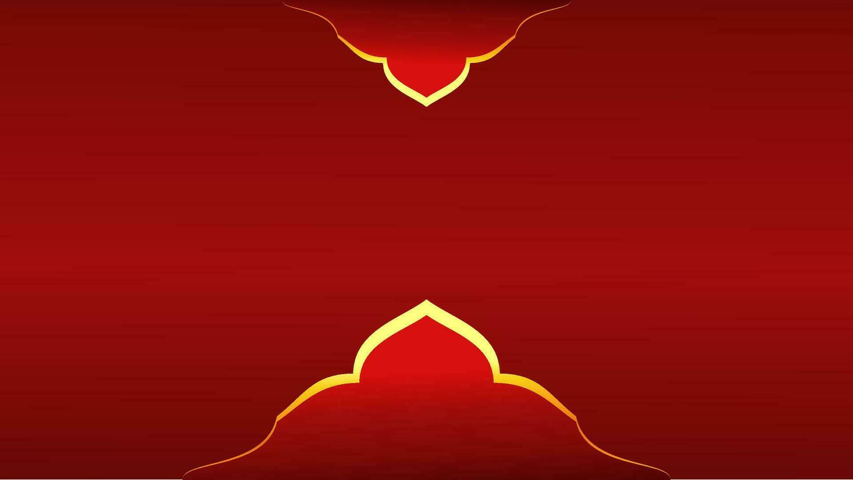 rot Luxus Gradient Farbe Hintergrund. rot Luxus Hintergrund mit golden Linie. rot islamisch Hintergrund mit golden Linie. vektor