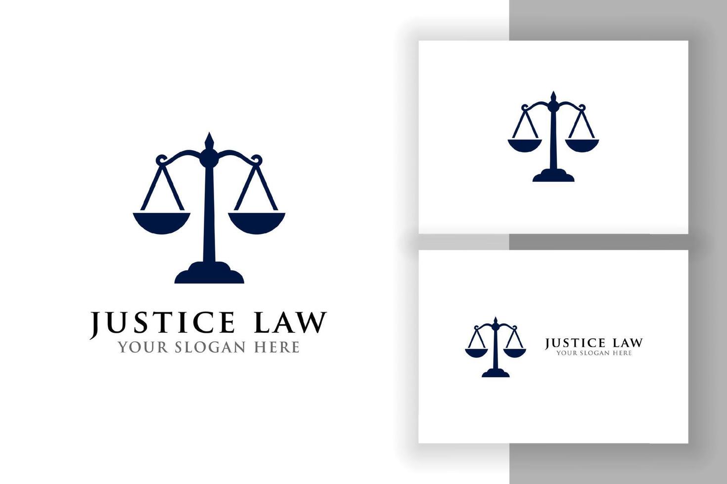 Skalen-Vektor-Illustration. Anwalt Logo-Vektor-Design. Logo-Designvorlage für Justizgesetze vektor