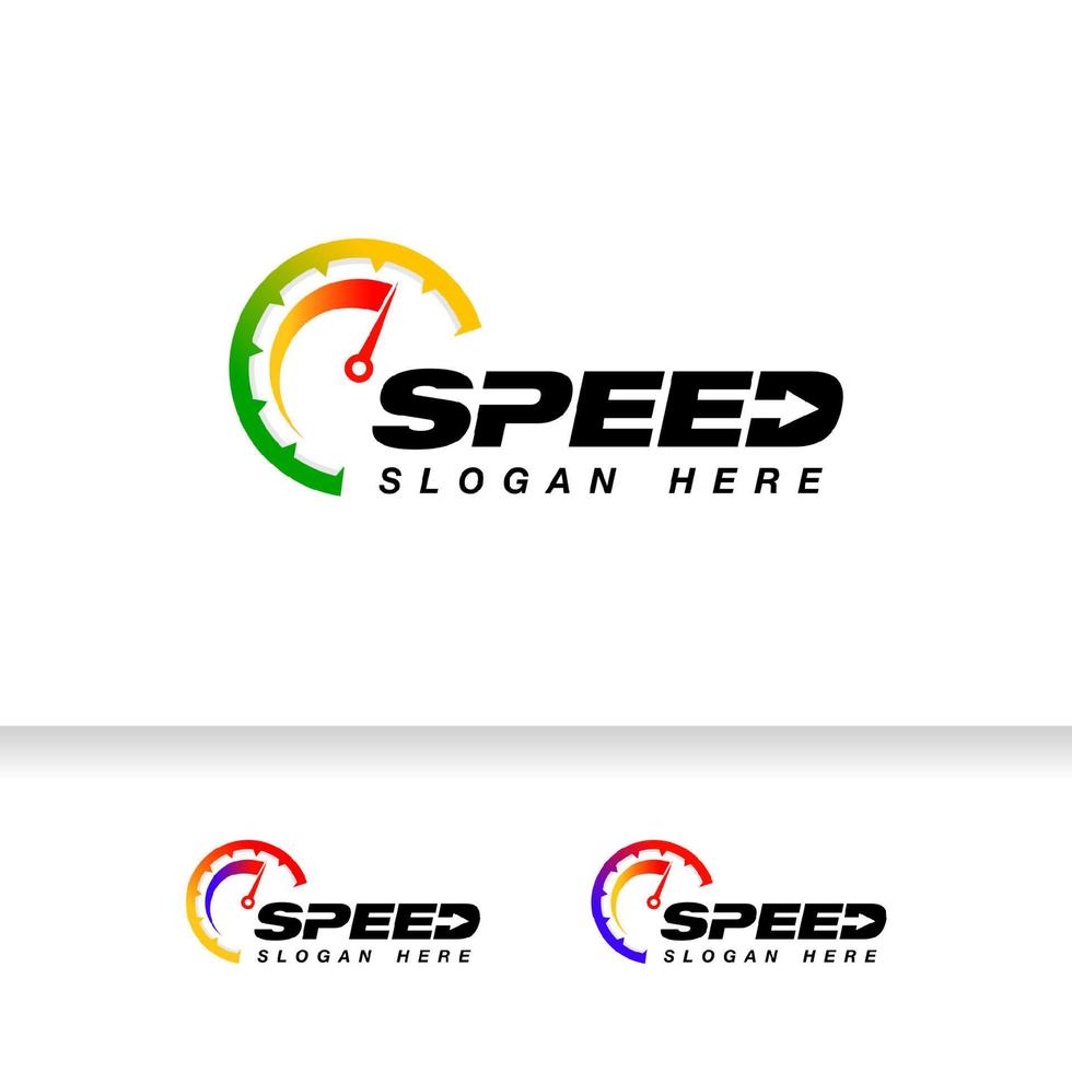 Geschwindigkeitsvektor-Logo-Design. Tachometer-Symbol-Symbol-Design-Vorlage vektor