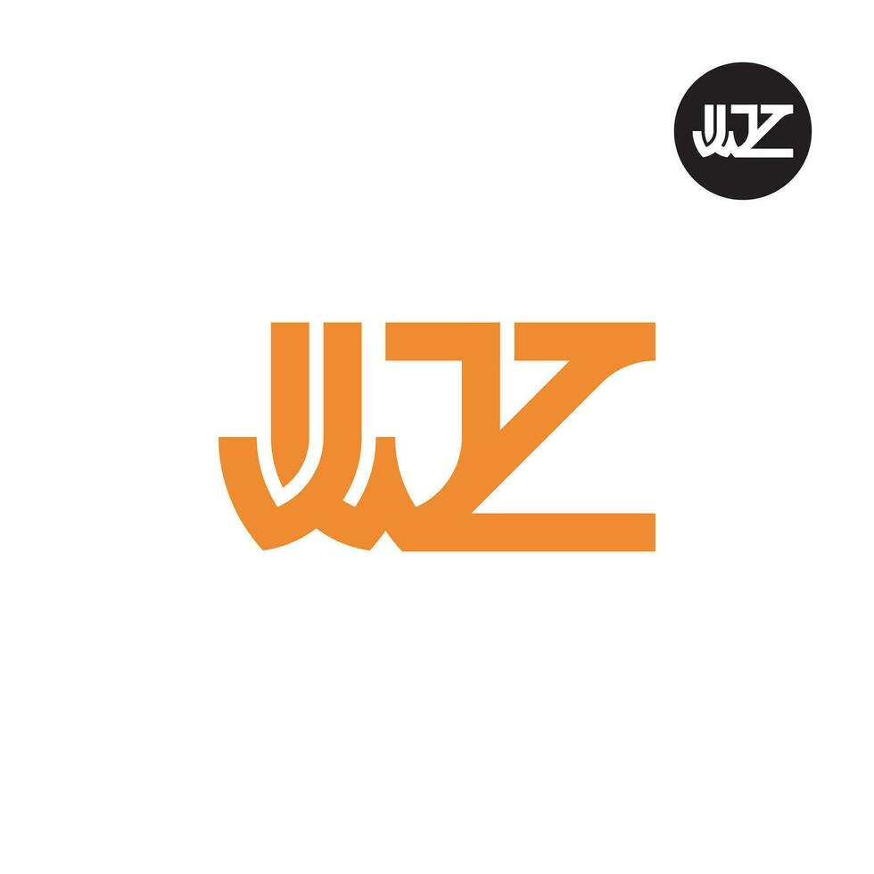 Brief jwz Monogramm Logo Design vektor