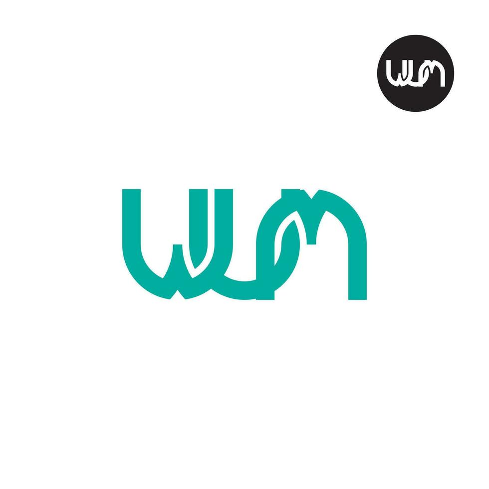 Brief Wum Monogramm Logo Design vektor