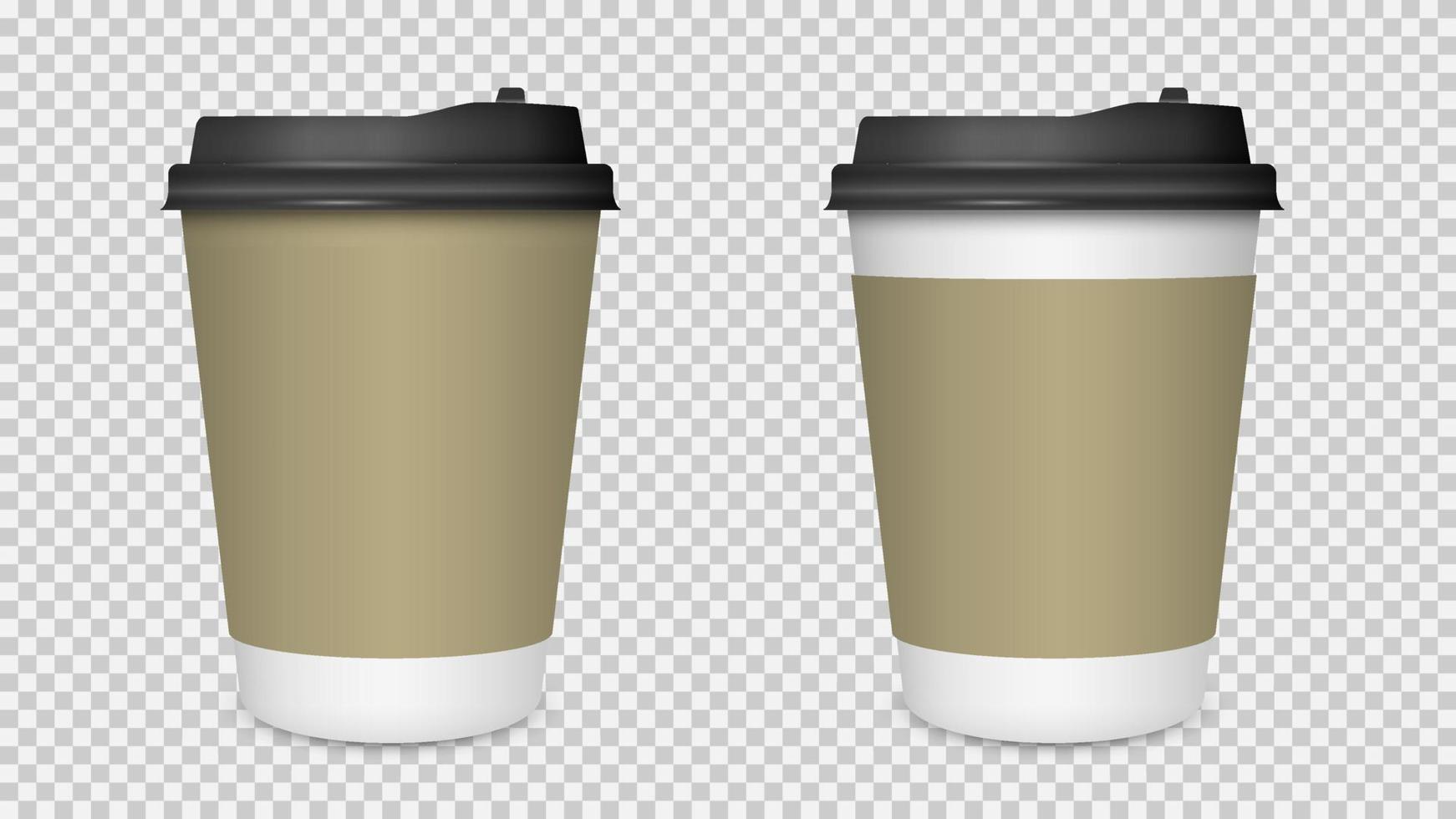 Kaffeetasse isoliert, leeres Papier Kaffeetasse Mockup vektor