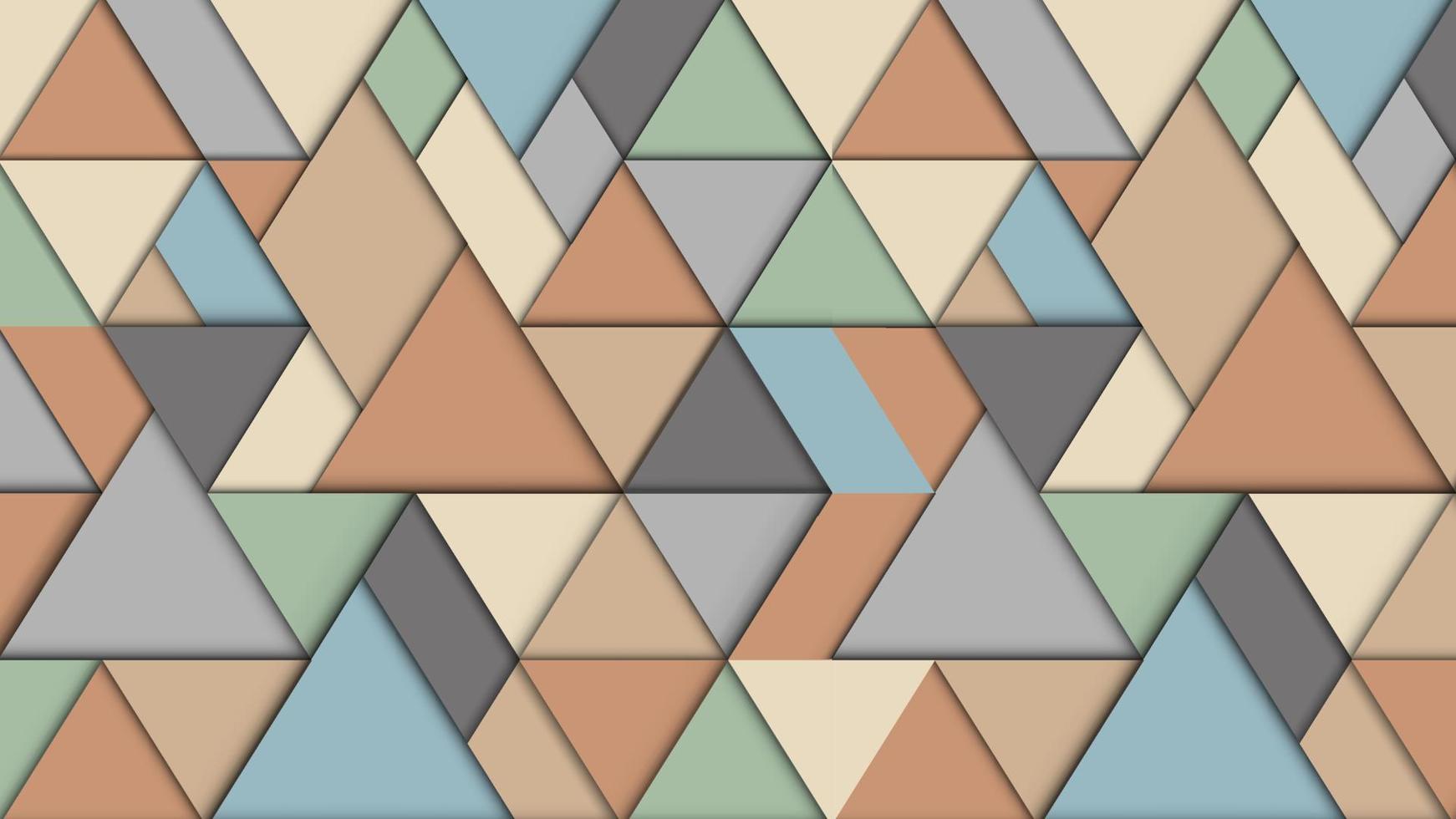 geometrischer abstrakter Hintergrund mit Dreiecken, 3D-Effekt, Retro-Pastellfarben vektor