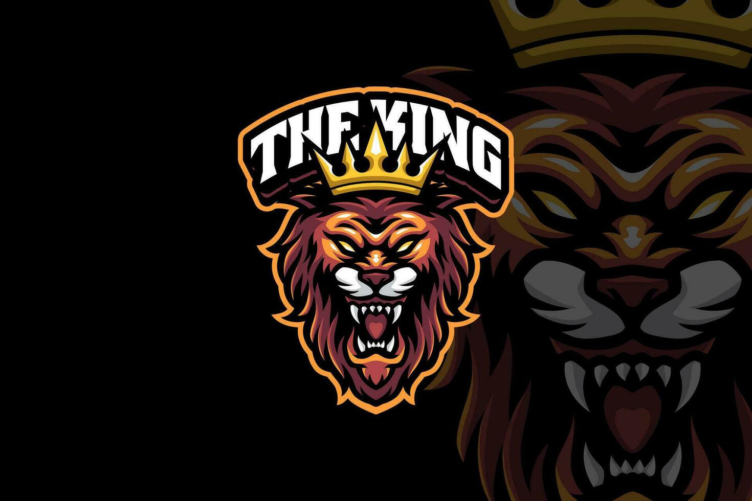 lejon kung maskot logotyp design för sport gaming team vektor