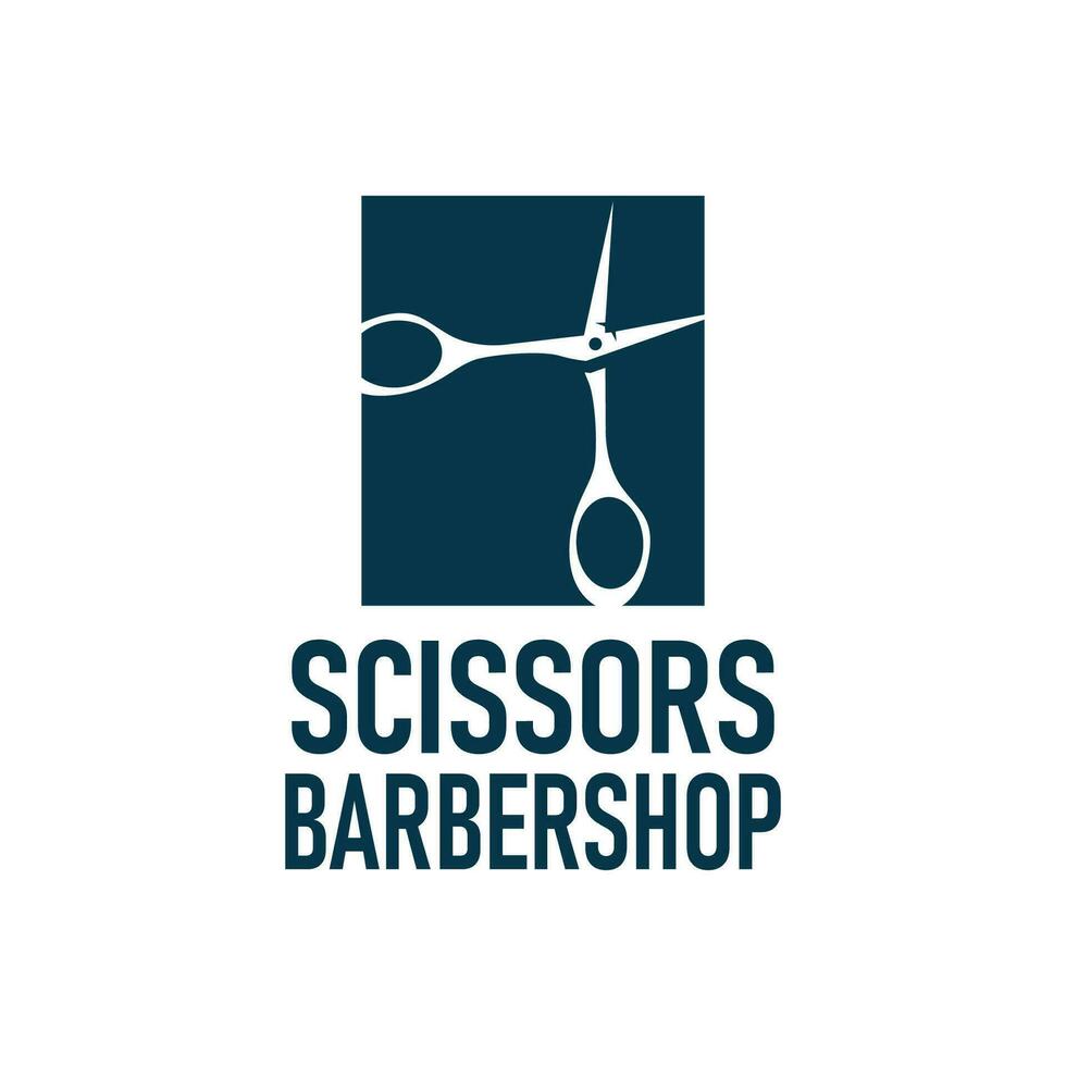 Schere Logo Design Jahrgang alt einfach Barbier Schneiden Werkzeug schwarz Silhouette Illustration vektor