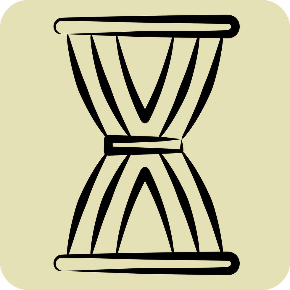 Symbol Sanduhr. verbunden zu Vorhänge Symbol. Hand gezeichnet Stil. einfach Design editierbar. einfach Illustration vektor