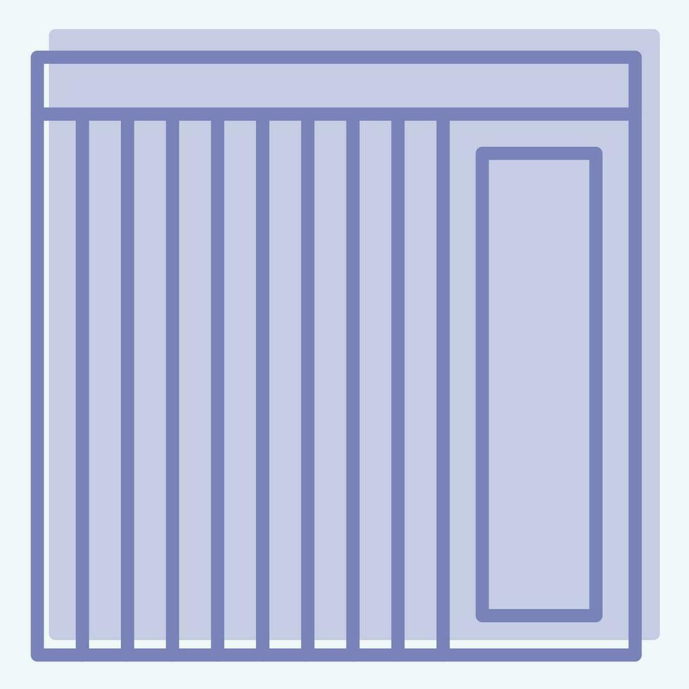 ikon vertikal persienner. relaterad till gardiner symbol. två tona stil. enkel design redigerbar. enkel illustration vektor