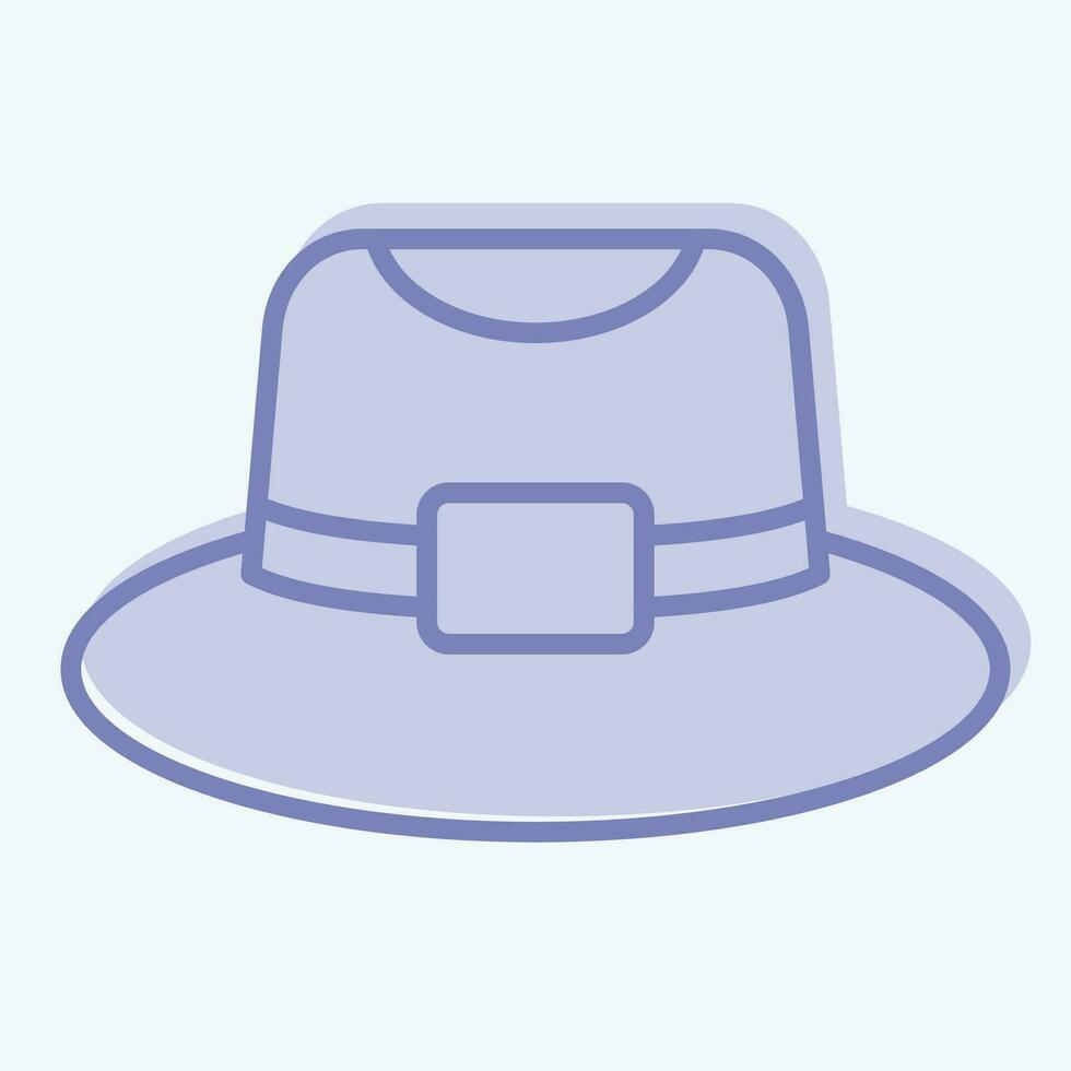 ikon trilby. relaterad till hatt symbol. två tona stil. enkel design redigerbar. enkel illustration vektor
