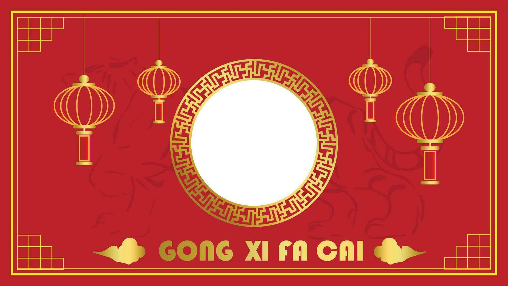 kinesisk ny år hälsning twibbon design, gong xi fa cai, kinesisk firande hälsning design vektor