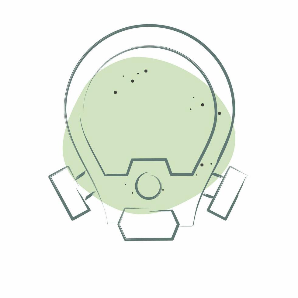 ikon syre mask. relaterad till brandman symbol. Färg fläck stil. enkel design redigerbar. enkel illustration vektor
