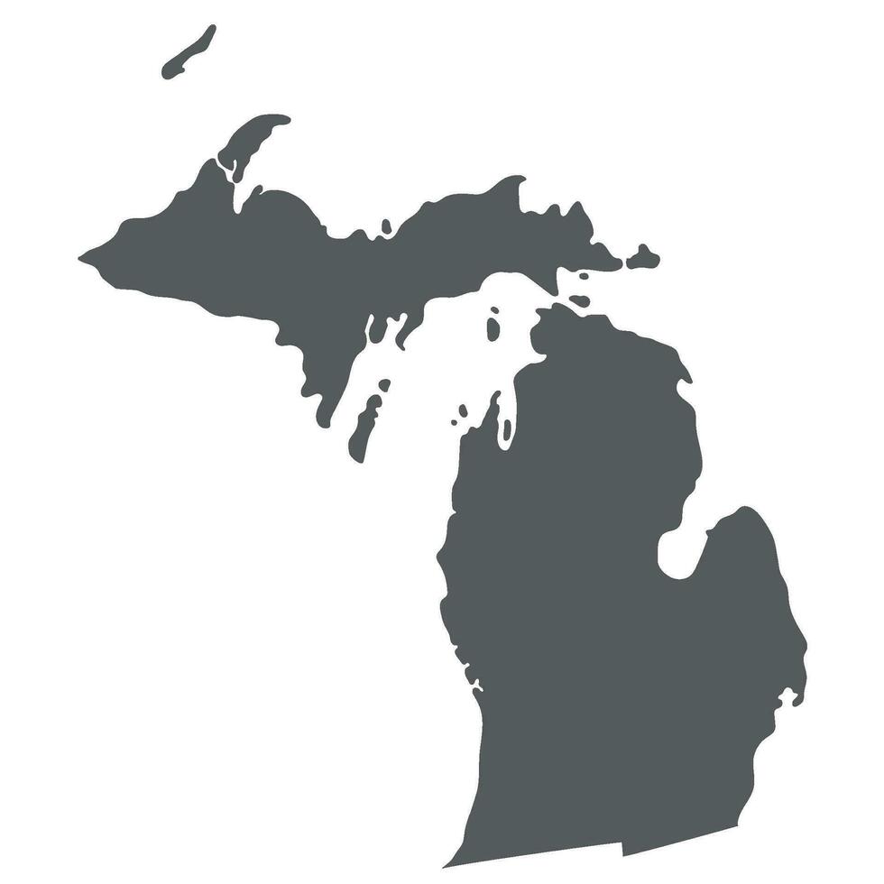 Michigan stat Karta. Karta av de oss stat av michigan. vektor