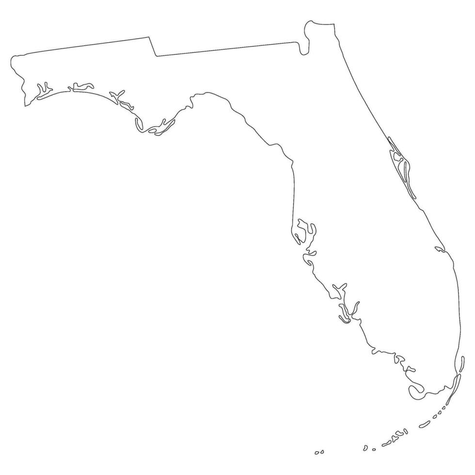 florida stat Karta. Karta av de oss stat av florida vektor