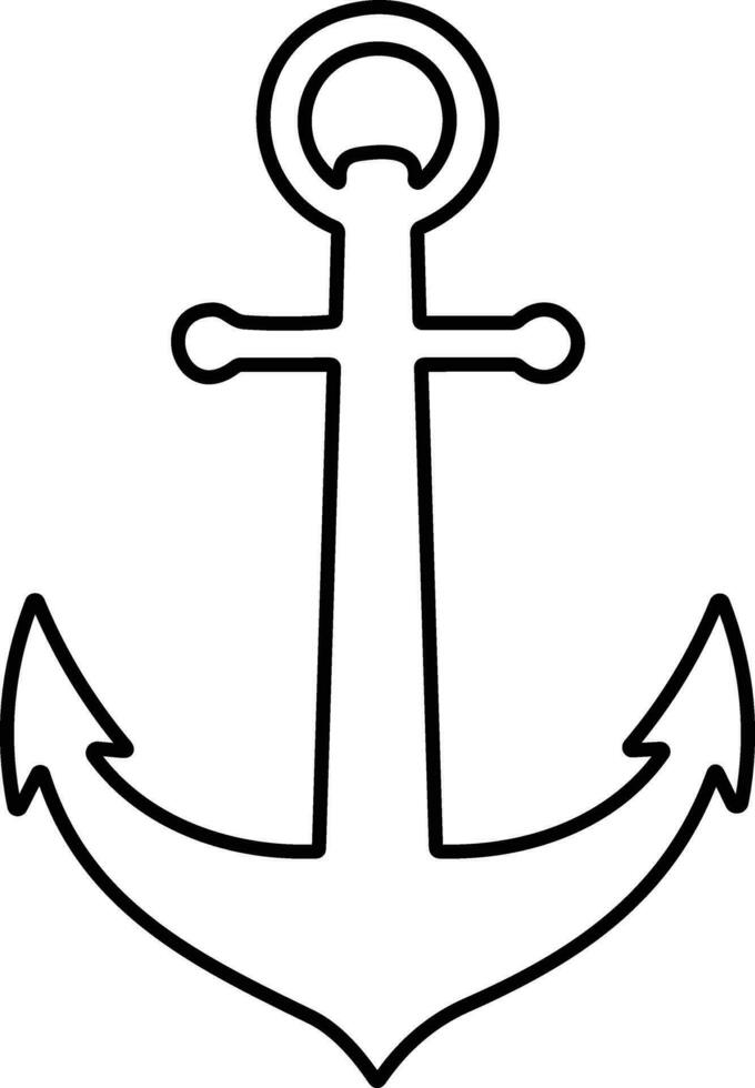 Anker Symbol. Anker im Meer. nautisch Symbol. einfach Anker Linie Stil Lager Vektor