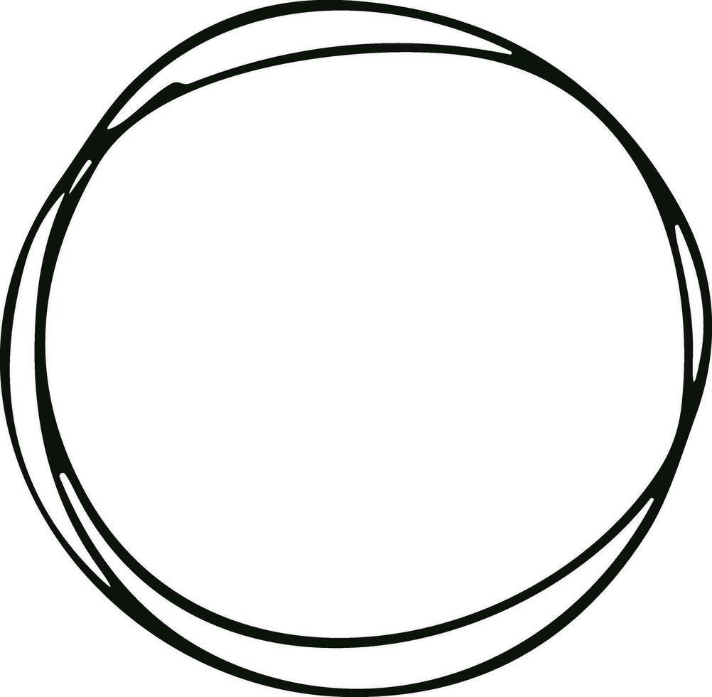 hand dragen cirkel linje skiss. vektor cirkulär klottra klotter runda cirklar för meddelande notera mark design element. penna eller penna graffiti bubbla eller boll förslag illustration