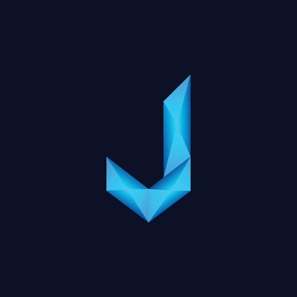 j lette första ikon logotyp design vektor mall