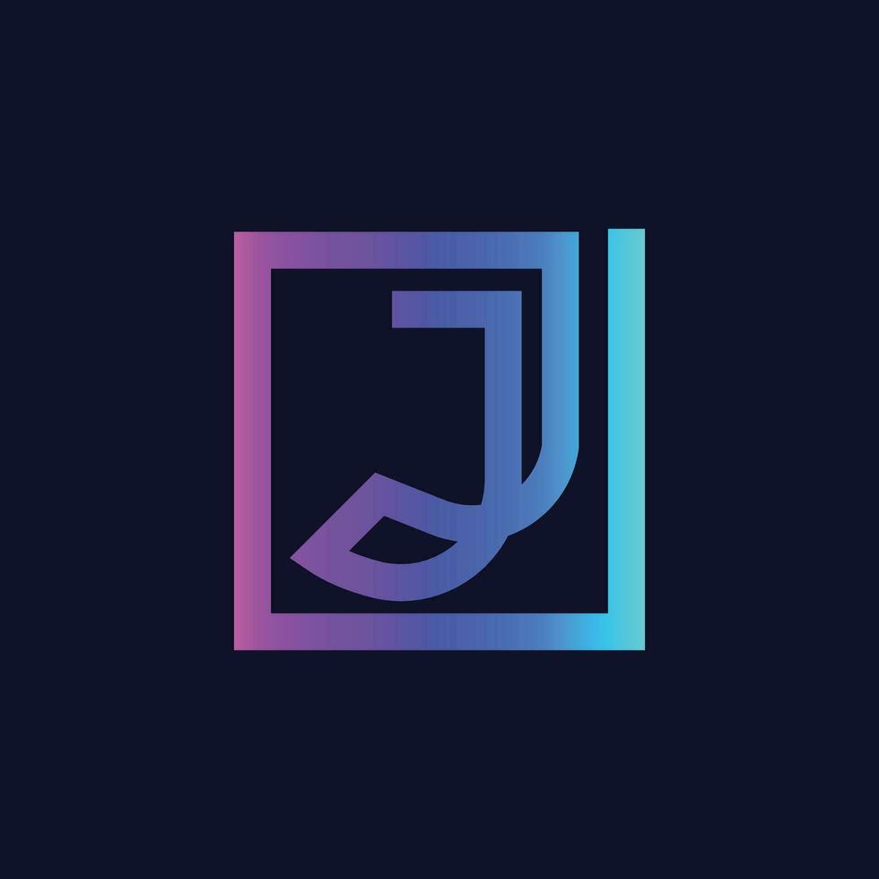 bokstaven j logotyp ikon formgivningsmall vektor