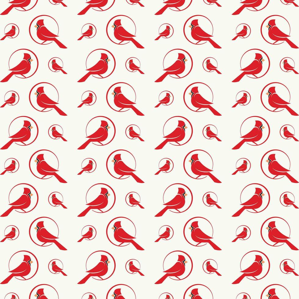 Kardinal Vogel wiederholen süß nahtlos Muster Vektor Illustration