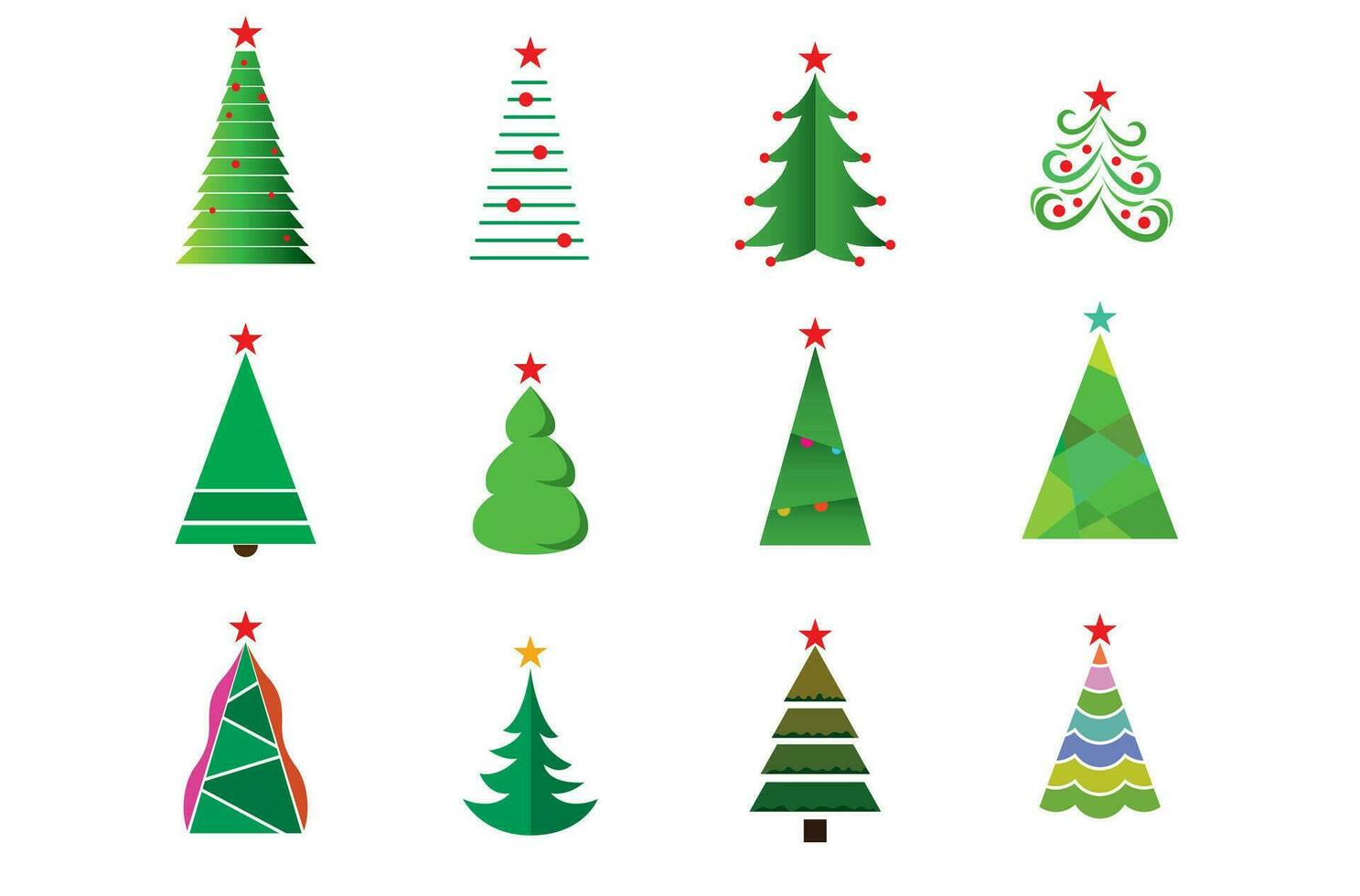 Weihnachten Baum einstellen auf Weiß Hintergrund vektor