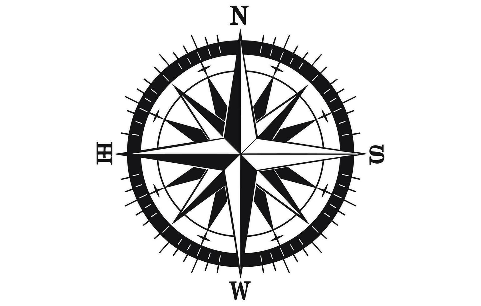 Kompass Rose Symbol Vektor Logo, Kompass Symbol Vektor.
