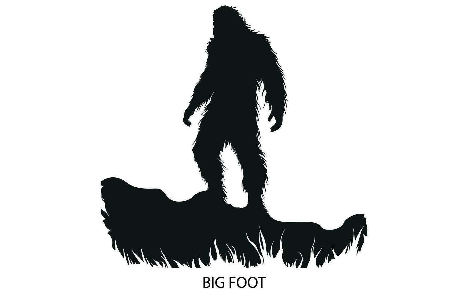 storfot silhuett vektor illustration.big fot yeti logotyp ikon design