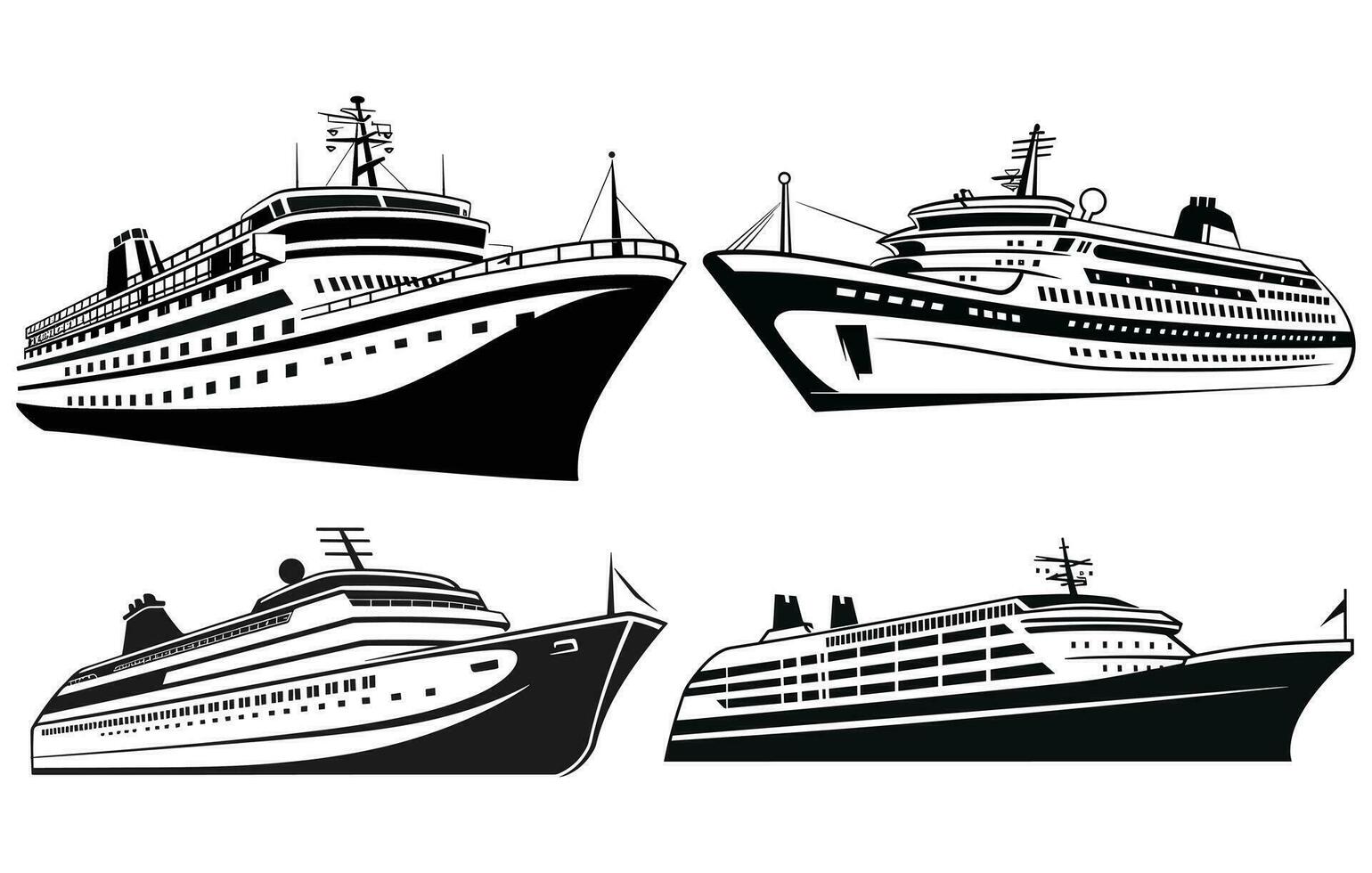 Kreuzfahrt Schiff Vektor Silhouette, Schiff Zeichen Symbol, Vektor Symbol