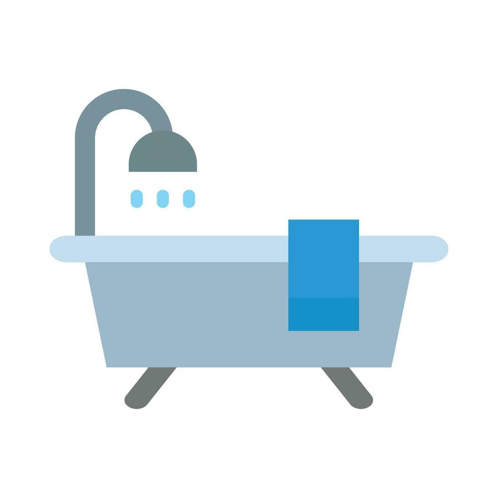 Badewanne Vektor eben Symbol zum persönlich und kommerziell verwenden.