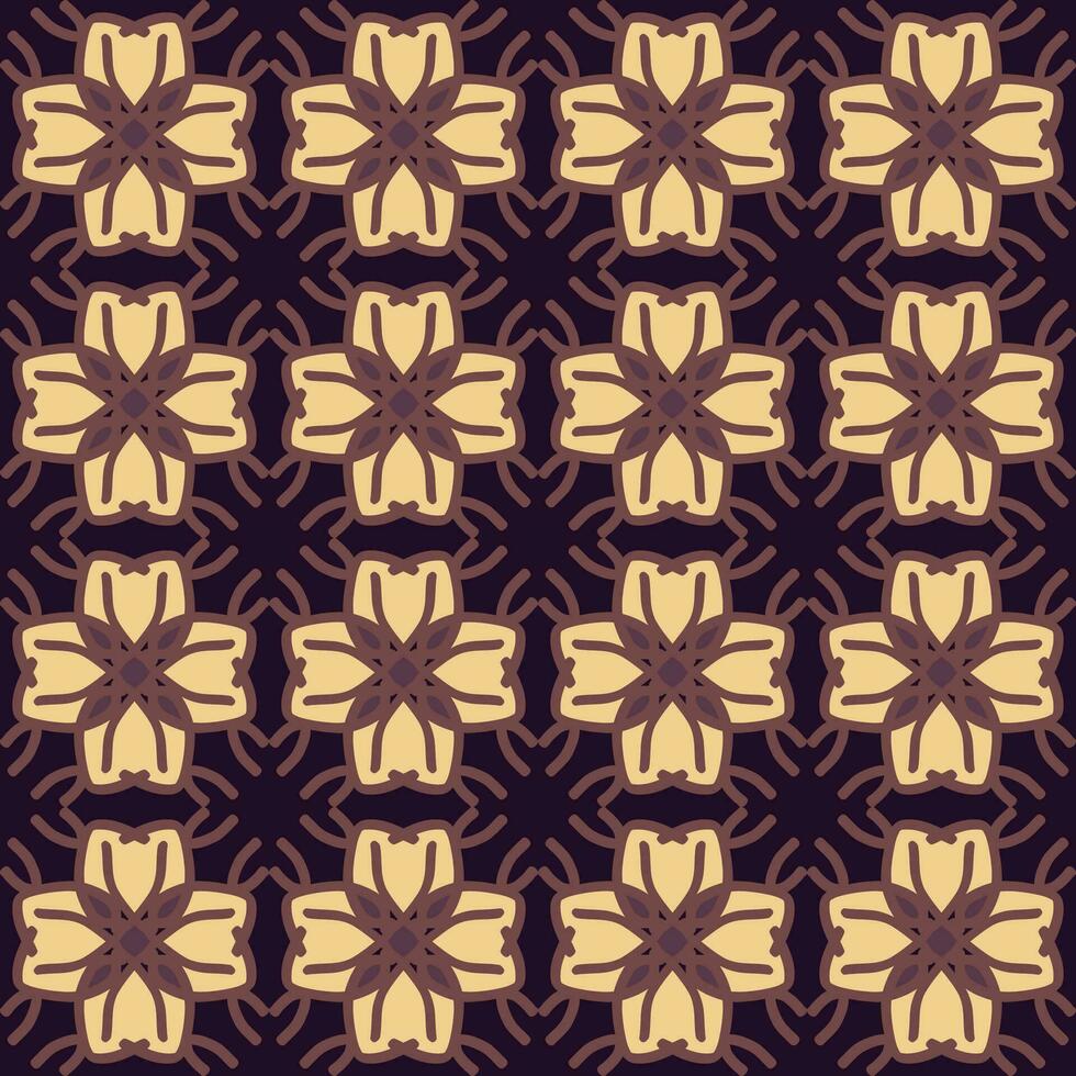brun mandala konst sömlös mönster blommig kreativ design bakgrund vektor illustration